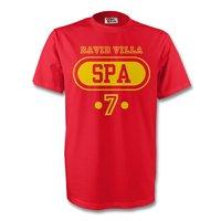 david villa spain spa t shirt red