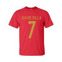 david villa spain hero t shirt red