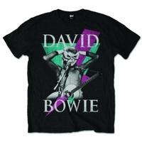 David Bowie Thunder Mens Black T Shirt: Medium