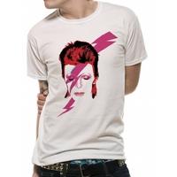 David Bowie - Aladdin Sane Small Print Men\'s XX-Large T-Shirt - White