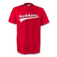 david beckham man utd signature tee red