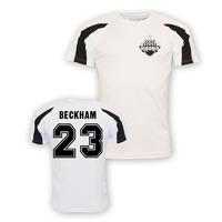 david beckham real madrid sports training jersey white