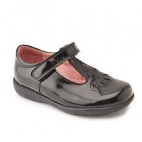 daisy may black patent girls riptape school shoes