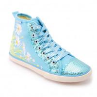 Daisy Meadow, Blue Girls Zip-up Canvas