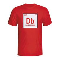 david beckham man utd periodic table t shirt red kids