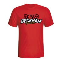 david beckham comic book t shirt red