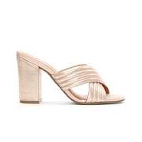 daniel pink metallic quilted heeled mule