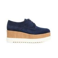 Daniel Navy Gold Lace Up Flatform Shoe