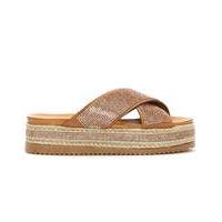 daniel rosebay crystal cross strap mule