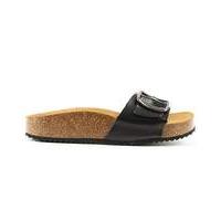 Daniel Saxton Black Leather Mule Sandal