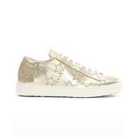 Daniel Gold Leather Star Motif Trainer