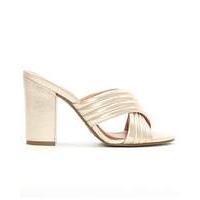 Daniel Galega Gold Quilted Heeled Mule