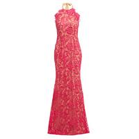 D.Anna Halterneck Lace Maxi Dress In Pink