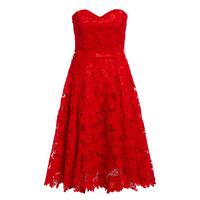 D.Anna Sweetheart Lace Midi Dress in Red