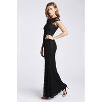 danna black lace maxi dress