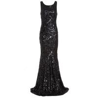 D.Anna Black Swirl Sequin Embellished Maxi Dress