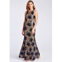 danna floral sequin maxi dress