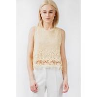 DAISY BORDER CROP CROCHET VEST