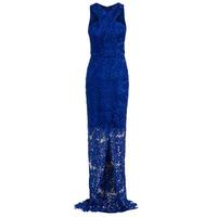 danna cross front lace maxi dress in blue