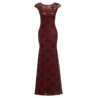 D.Anna Sequinned Maxi Dress With Damask Design In Red