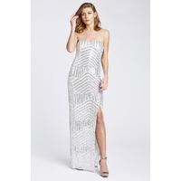 D.Anna Sweetheart Sequin Maxi Dress in Silver