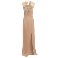 D.Anna Embellished Evening Dress In Gold