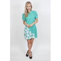 Daisy Print Jade Green Dress