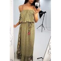 Dawn lime paisley printed tassel maxi dress