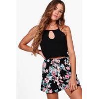 Dark Floral Shorts - black