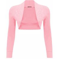 Danita Long Sleeve Beaded Shrug - Pink