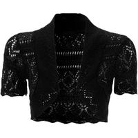 Dayna Short Sleeve Crochet Knitted Shrug - Royal Blue