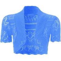 Dayna Short Sleeve Crochet Knitted Shrug - Turquoise