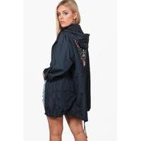 Danielle Embroidery Print Back Mac - navy