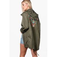 Danielle Embroidery Print Back Mac - khaki