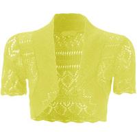 Dayna Short Sleeve Crochet Knitted Shrug - Yellow