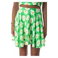 Daisy Duty Chiffon Skater Skirt In Green