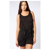 Dara Chiffon Playsuit In Black