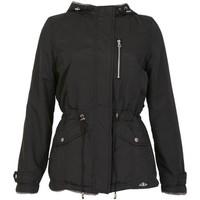 David Barry -Short Hooded Fleece Lined Rain Jacket women\'s Parka in black