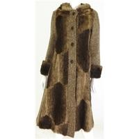 Dannimac Brown Tweed Style and Faux Fur Coat with Hood