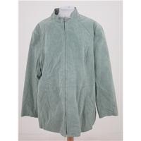 Damart size 24 moss green suede leather casual jacket