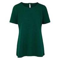 Dark Green Textured Jersey Shell Top