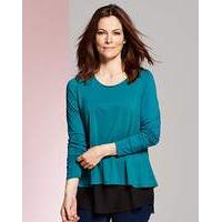 Dark Green Split Back Chiffon Top