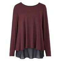 Damson Split Back Chiffon Insert Top