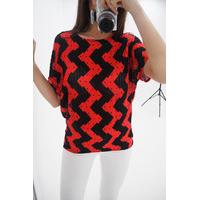 Dallia zig zag batwing top