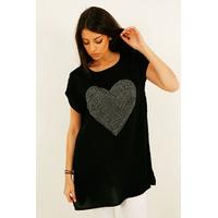 daniella studded heart longline tee