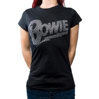David Bowie Diamante Flash Skinny T Shirt (black) - Xx-large