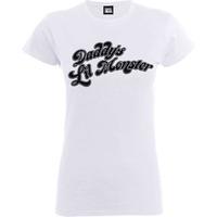 daddys little monster harley quinn ladies womens white t shirt suicide