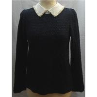 Darimeya Jumper with Pearl Collar Darimeya - Size: S - Blue - Jumper