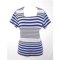 dash size 14 navy blue white striped top