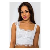 date night white lace bralet top